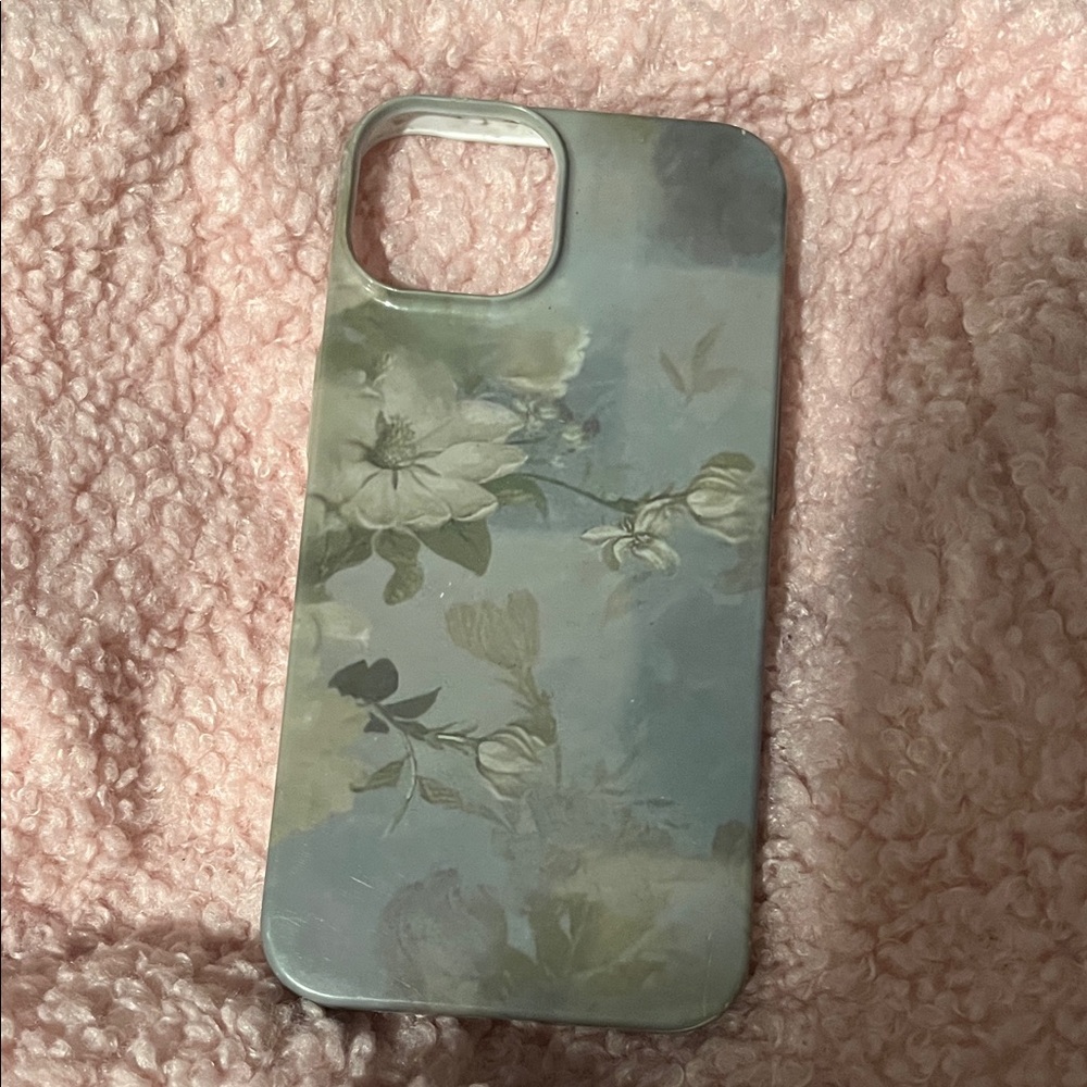 iPhone 13 Floral Phone Case - Grayish green